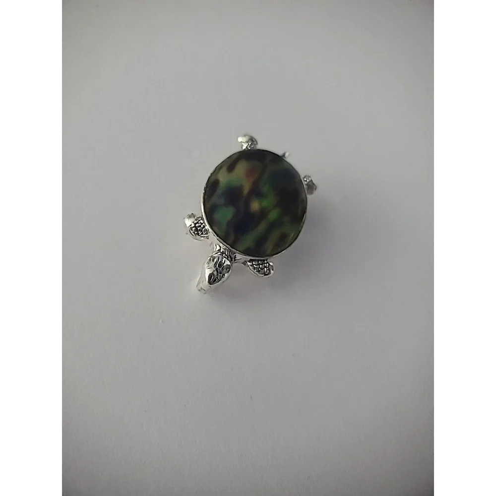 Vintage Brooch Turtle Shell Silver Tone Reptile Jewelry Costume - Picture 2 of 10